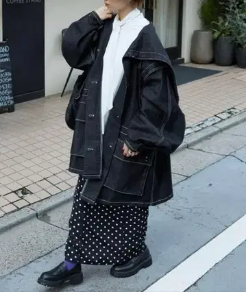 forsky. 데님 세일러 후드 M62 밀리터리 후드티
