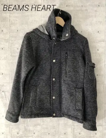 BEAMS HEART 빔즈 볼륨 넥 블루종 후디