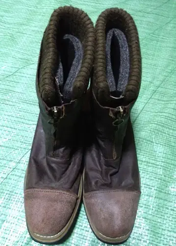 엔지니어 부츠 가죽 브라운
