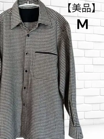 하운드 투스 패턴 긴팔 셔츠 M