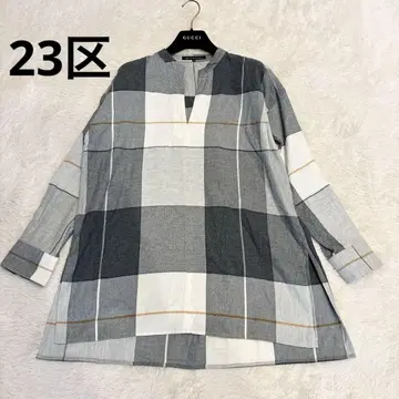 23구 긴팔 튜닉 체크 무늬 스키퍼 38 사이즈