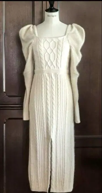 하립투 공식 정품 Bambina Cable Knit Dress