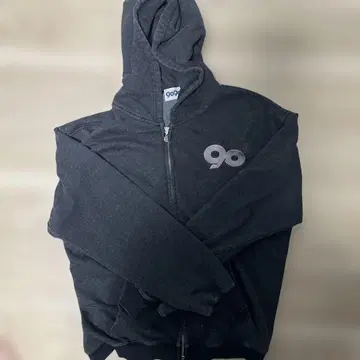 9090 블랙 더블 집업 후드티