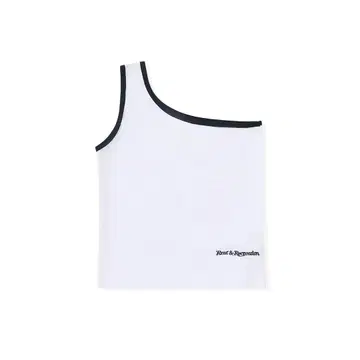 Rest&recreation 화이트 원숄더 탱크탑