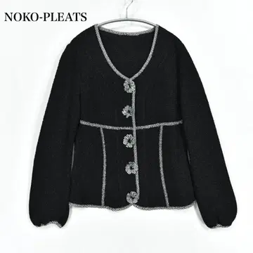 NOKO-OHNO 노코오노 플리츠 노카라 자켓 가디건