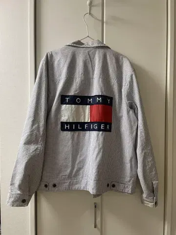 TOMMY HILFIGER 체크 무늬 자켓 L 사이즈