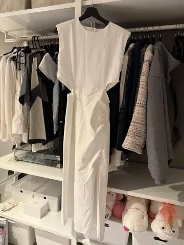 ZARA 화이트 슬리브리스 롱 원피스 S