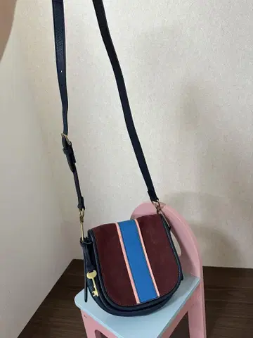 FOSSIL 파슬 보르도 스트라이프 숄더백