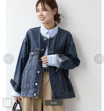 노카라 데님 자켓 네이비