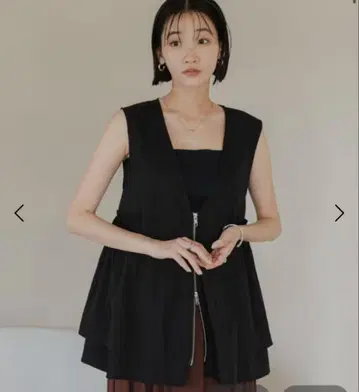 로리즈팜 나일론 개더 베스트 블랙