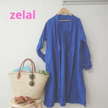 zelal 린넨 롱 셔츠 원피스 내추럴 체형 커버