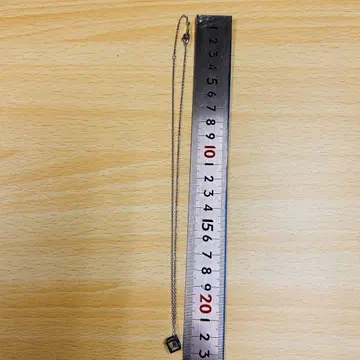 실버 925 사각형 크리스탈 목걸이 약 20cm