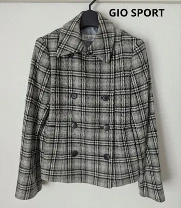 GIO SPORT 체크 무늬 P 코트 숏코트