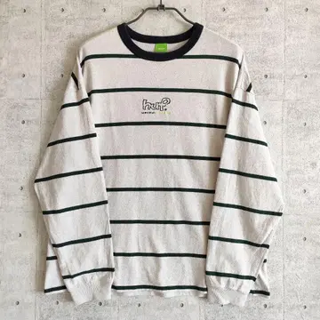 HUF DROP OUT STRIPE CREW 애쉬 그레이 XL