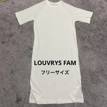 LOUVRYS FAM 화이트 티셔츠 원피스 반팔 프리 사이즈