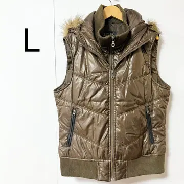 Von Dutch 충전솜 베스트 L 사이즈 후드 부착 아메카지