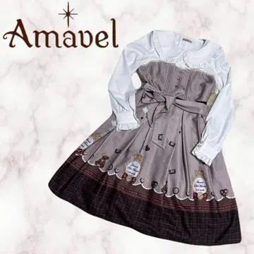 [새상품급] Amavel 아마벨 원피스 걸리시 프릴 긴팔 리본