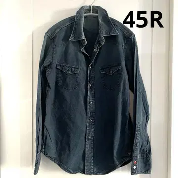 [ 새상품급 ] 45R 45rpm 인디고 빈티지 데님 셔츠 사이즈 2