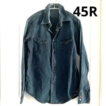 [ 새상품급 ] 45R 45rpm 인디고 빈티지 데님 셔츠 사이즈 2
