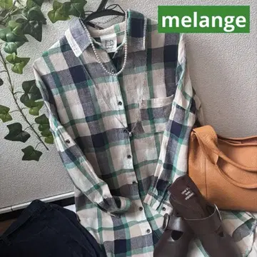 멜라주 melange 롱 셔츠 튜닉 셔츠