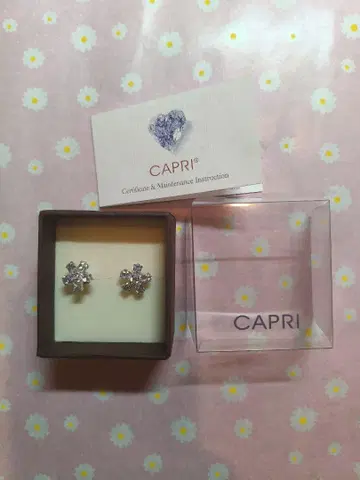 CAPRI 꽃 모양 귀걸이 925 실버 화이트 골드 코팅