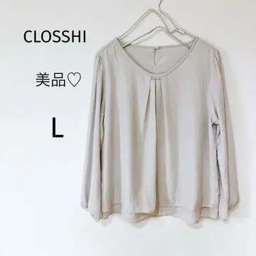 새상품급 CLOSSHI 긴팔 셔츠 시어 블라우스 그레이 L 사이즈