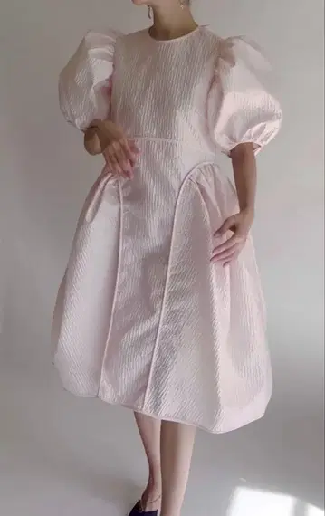 CECILIE BAHNSEN 세실리 반센 퍼프 슬리브 드레스