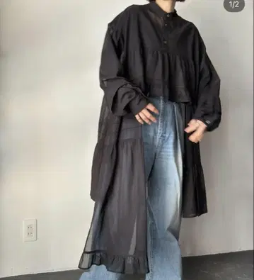 RYU KAGA 류카가 Tiered shirts dress