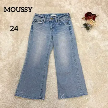 [ 마우지 ] MOUSSY 부츠컷 데님 와이드 팬츠 라이트 블루 24