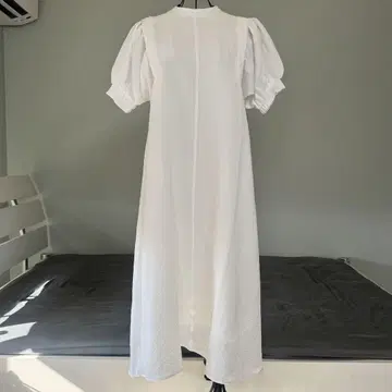 모모카 에리 화이트 반팔 셔츠 원피스 롱 기장