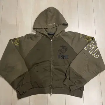 PROJECT G/R 올리브색 후드 부착 후드티