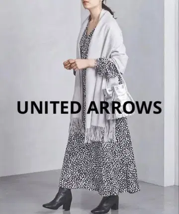 UNITED ARROWS 레오파드 무늬 V넥 플레어 원피스