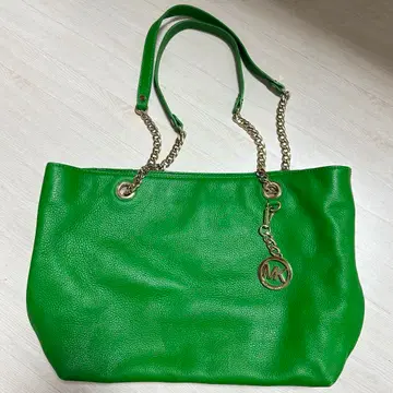 마이클코어스 그린 가죽 숄더백 체인 포함