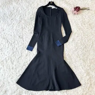 컨디션 최상 빅토리아 베컴 머메이드 라인 롱 드레스 블랙