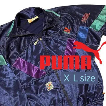 90s 올드 푸마 짧은 기장 트랙 자켓 자수 로고 빈티지
