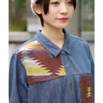 TITICACA 네이티브 오르테가 데님 셔츠 원피스 M