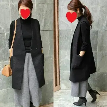 IENA Naoko Tsuji 트위드 롱 베스트 블랙 베스트 츠지 나오코