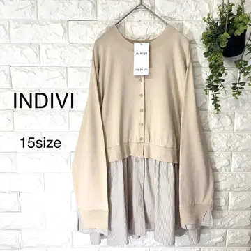 새상품 INDIVI 니트 15 사이즈 빅 사이즈 인디비 레이어드 니트
