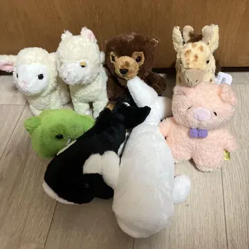 산 레몬 플러피즈 타톤 동물 봉제 인형 세트 8체 세트