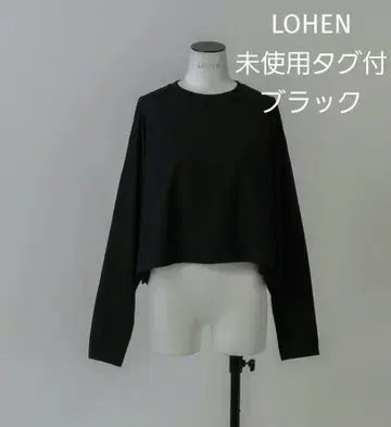 LOHEN 미사용 택 포함 박시 크롭T셔츠 긴팔 블랙 로헨 프리