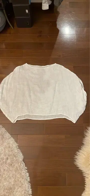 BAN INOUE 모기장 원단 스모크 블라우스 린넨 화이트