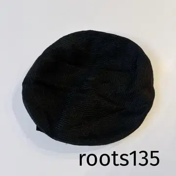 새상품급 roots135 베레모 린넨 소재 블랙