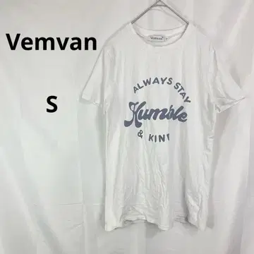 Vemvan 영문 프린트 T셔츠 화이트 [ S ] 캐주얼 코튼 100%