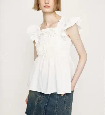 SLY RIBBON ARM FRILL 상의