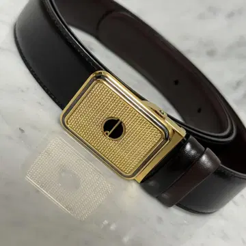 새상품급 dunhill 던힐 벨트 천연 가죽 가죽 블랙 블랙 골드 금