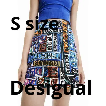 Desigual 데시구알 미니 스커트 S 사이즈 컬러풀 문자 프린트
