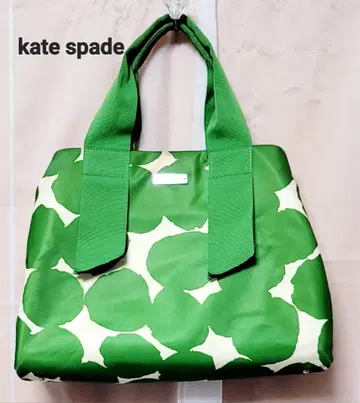 케이트 스페이드 토트백 그린 도트 무늬