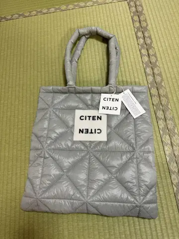CITEN 그레이 퀼팅 토트백