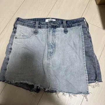데님 패치워크 미니 스커트