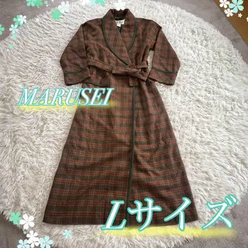 [ MARUSEI ] 마루세이 롱 가운 코트 L 긴팔 브라운 그린